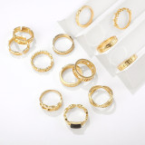 Fashion Retro 13pcs/Set Alloy Geometric Five-Pointed Star Roman Finger Rings 907182
