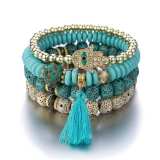 Bohemia Ethnic Fashion Hand Tassel Beaded Bracelet Bracelets B-003142