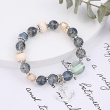 Women Bohemian Cross Handmade Natural Stone Beads Bracelet Charm Bracelets B-007182