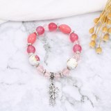 Women Handmade Glass Ceramic Elastic Rope Charming Bracelets B-006273