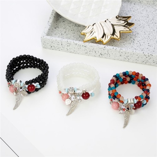 Fashion Natural Stone Bead 2 Piece Wings Bracelet Bracelets B-0029310