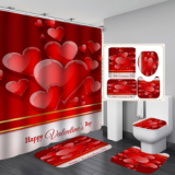 Bathroom Hotel Valentine's Day 3D Digital Printing Hanging Shower Curtain Liner Toliet Covers