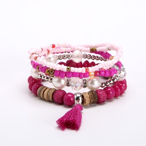 Summer Bohemian Pink Stone Ladies Bracelet Bracelets B-007485