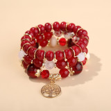 Women Bohemian Multilayer Tree of Life Charm Handmade Bracelets B025869