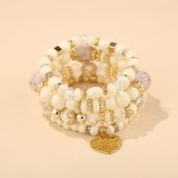 New Multicolor Heart-Shaped Crystal Couple Bracelets B025465