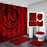 Bathroom Hotel Valentine's Day 3D Digital Printing Hanging Shower Curtain Liner Toliet Covers