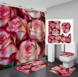 Bathroom Hotel Valentine's Day 3D Digital Printing Hanging Shower Curtain Liner Toliet Covers