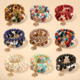 Women Bohemian Multilayer Tree of Life Charm Handmade Bracelets B025869