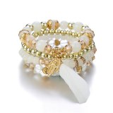 Fashion Bohemia Crystal Beaded Colorful Stone Wrap Bracelets B-003445