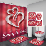 Bathroom Hotel Valentine's Day 3D Digital Printing Hanging Shower Curtain Liner Toliet Covers
