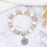 Women Bohemian Flower Pendant Beaded Bracelets B-0059610