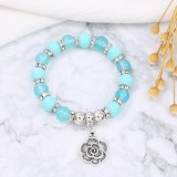 Women Bohemian Flower Pendant Beaded Bracelets B-0059610