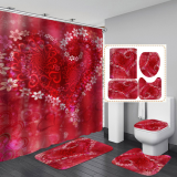 Bathroom Hotel Valentine's Day 3D Digital Printing Hanging Shower Curtain Liner Toliet Covers