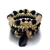 Fashion Bohemia Crystal Beaded Colorful Stone Wrap Bracelets B-003445