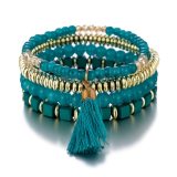 Women Summer Tassel Charm Beads Bracelets B-005768
