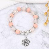 Women Bohemian Flower Pendant Beaded Bracelets B-0059610