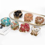 Beautiful Acrylic Glass Bead Pendant Bohemian Elastic Bracelets B-000718