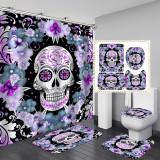 Fashion Waterproof Floral Sugar Skulls Bathroom Hanging Curtain Toliet Covers yxyl20190013748