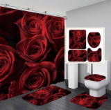 Bathroom Hotel Valentine's Day 3D Digital Printing Hanging Shower Curtain Liner Toliet Covers