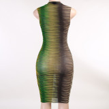 Fashion See-Through Women Gradient Ramp Sexy Dresses QY2120112DG