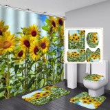 Waterproof Bathroom Sunflower Pattern Hanging Curtain Toliet Covers yxyl2019004859