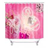Bathroom Hotel Valentine's Day 3D Digital Printing Hanging Shower Curtain Liner Toliet Covers