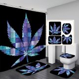Fashion Colorful Purple Maple Leaf Bathroom Hanging Curtain Toliet Covers yxyl20190013243