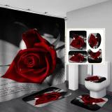 Bathroom Hotel Valentine's Day 3D Digital Printing Hanging Shower Curtain Liner Toliet Covers