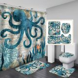 Digital Printing Marine Waterproof Polyester Bathroom Hanging Curtain Toliet Covers Set yxyl20190011223
