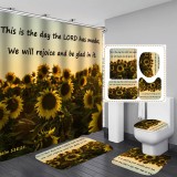 Waterproof Bathroom Sunflower Pattern Hanging Curtain Toliet Covers yxyl2019004859