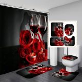 Red Rise Car Carpet Polyester Bathroom Hanging Curtain Toliet Covers yxyl201900139410