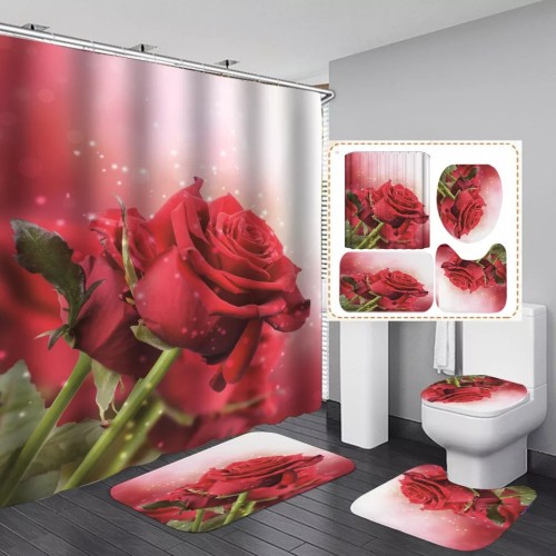 Waterproof Printing Bathroom Hanging Curtain Toliet Covers Set yxyl2019004758