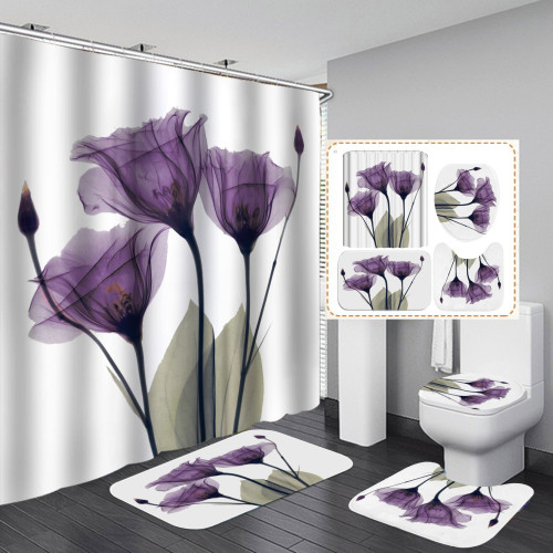Washable Print Flower Hotel Bathroom Hanging Curtain Toliet Covers yxyl2019004455
