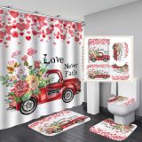 Red Rise Car Carpet Polyester Bathroom Hanging Curtain Toliet Covers yxyl201900139410