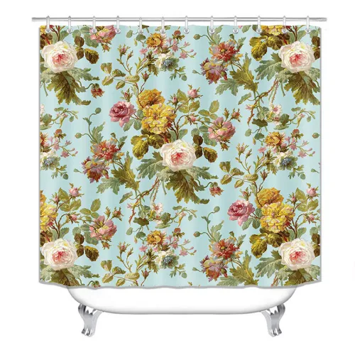 Waterproof Bathroom Sunflower Pattern Hanging Curtain Toliet Covers yxyl2019004859