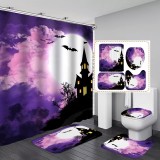 Pumpkin Kitty Bathroom Shower Hanging Curtain Toliet Covers Sets yxyl20190015061