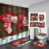 3D Merry Christmas Waterproof Bathroom Hanging Curtain Toliet Covers yxyl2019008394