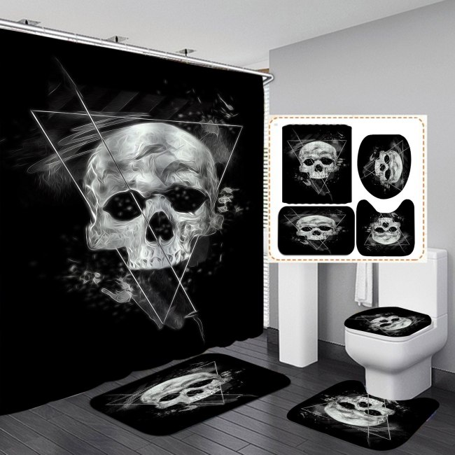 Skull Head Waterproof Bathroom Hanging Curtain Toliet Covers yxyl20190014253