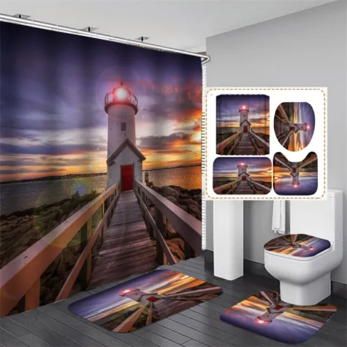 Fashion Printed Waterproof Bathroom Hanging Curtain Toliet Covers yxyl2019006374