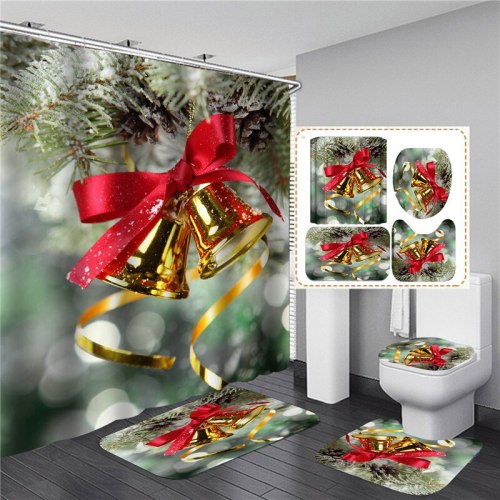 Christmas Trees 3D Printed Bathroom Hanging Curtain Toliet Covers yxyl20190059610