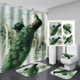 Waterproof Peacock Bathroom Hanging Curtain Toliet Covers yxyl201907788