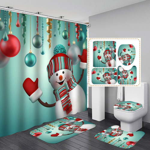 Fashion Printing Snowman Bathroom Hanging Curtain Toliet Covers yxyl2019005768