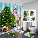 Digital Printing Waterproof Polyester Christmas Bathroom Hanging Curtain Toliet Covers yxyl2019005667