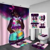 Textile Print Plain Black Women Bathroom  Hanging Curtain Toliet Covers yxyl20190013445