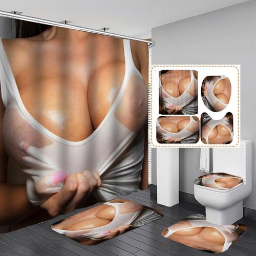 Sexy Lady Print Bathroom Hanging Curtain Toliet Covers yxyl20190010718
