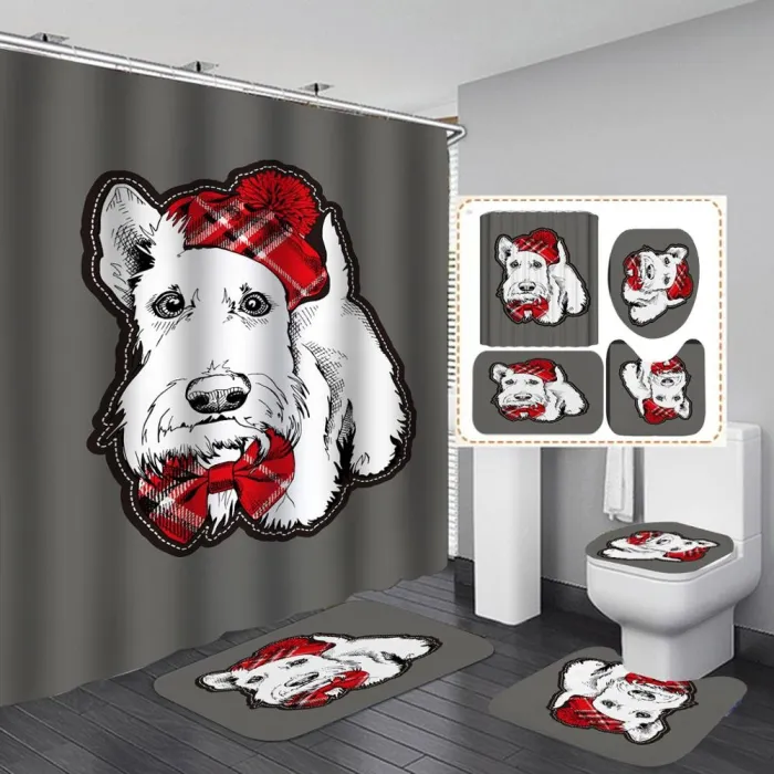 Rock Star Dog Print Bathroom Hanging Curtain Toliet Covers yxyl20190012334