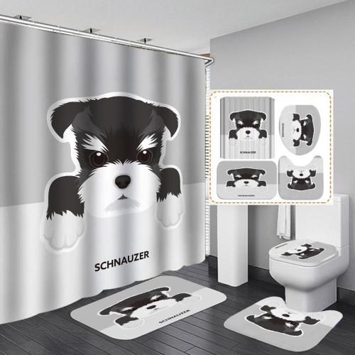 Rock Star Dog Print Bathroom Hanging Curtain Toliet Covers yxyl20190012334