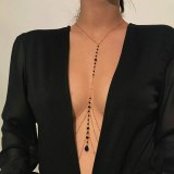 Simple Style Chain Necklace Belly Sexy Copper Sequins Body Chain D037586