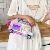 Women Cartoon Ice Cream Car Shaped PU Leather Handbags 875343546