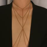 Simple Style Chain Necklace Belly Sexy Copper Sequins Body Chain D037586